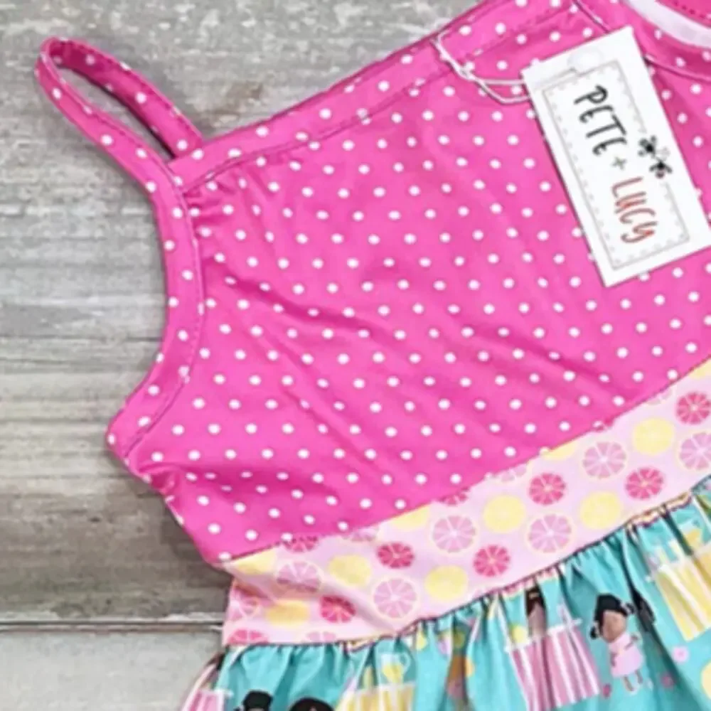 PETE + LUCY Pink Lemonade Stand Summer Dress 12-18 months NEW